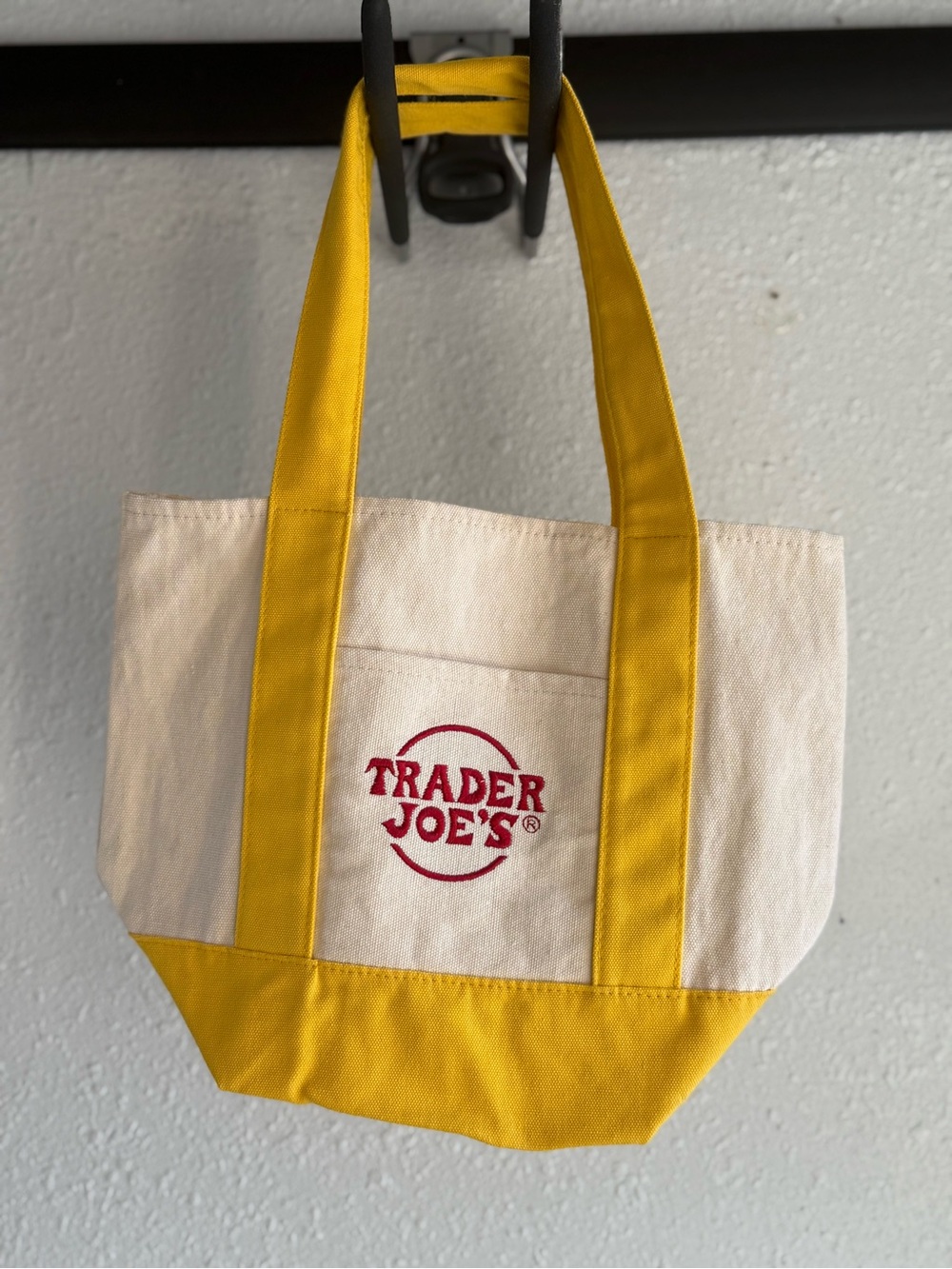 Trader Joe's Cream & Yellow Canvas Tote Bag